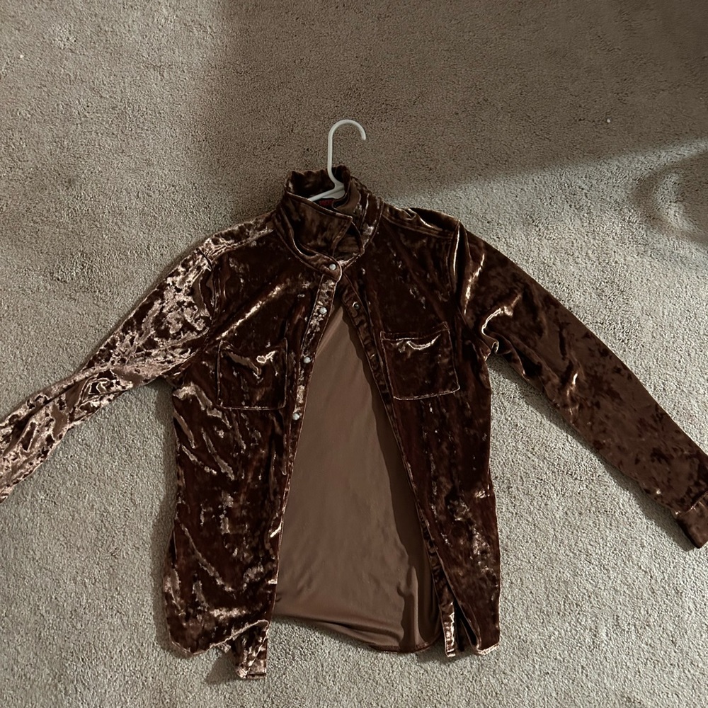 Velvet button up